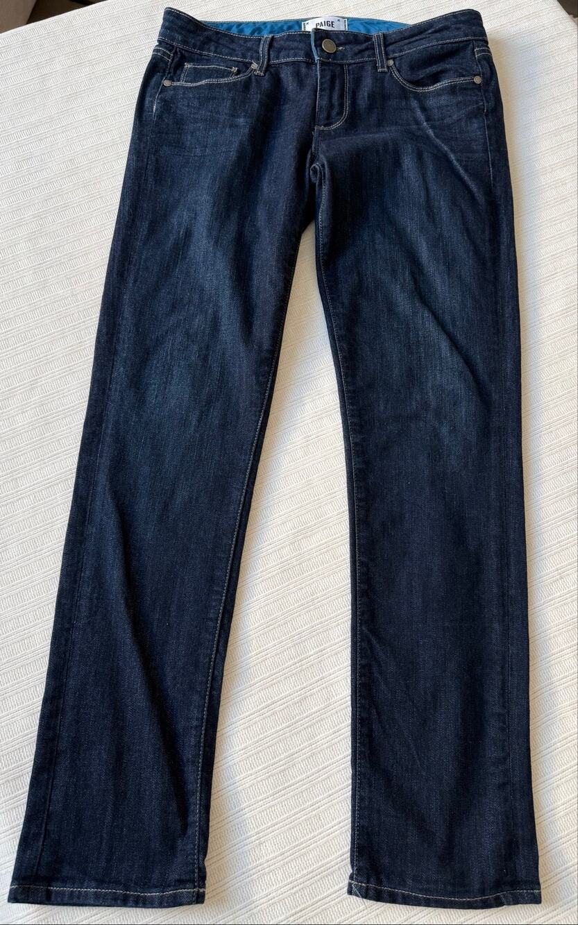 PAIGE Skyline Ankle Peg Dark Wash Skinny Jeans - Size 28